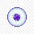 Microscopic body virus cell and bacteria icon. Bacterium microorganism, bacteria and health microbe