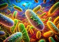 A Microscopic Deep Dive into Salmonella and E coli Unveiling the Intricate Structures of Pathogenic Bacteria Royalty Free Stock Photo