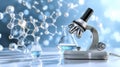 Microscopic Exploration: Molecular Structures and Scientific Discovery Royalty Free Stock Photo