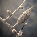 Microscopic fungi Microsporum canis, scientific 3D illustration