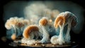 Microscopic fungi mycelium, illustration