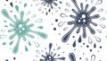 Microscopic Germs and Bacteria Pattern for Health and Science Themes, vector design Generative AI Royalty Free Stock Photo