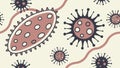 Microscopic Germs, Bacteria, and Virus Pattern, vector design Generative AI Royalty Free Stock Photo