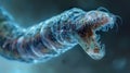 A microscopic image of a single nematode with its mouth open feeding on minuscule organisms in the water. Its internal Royalty Free Stock Photo