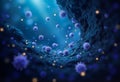 Microscopic Journey: Virus Particles Entering a Cellular or Vein Tunnel Structure Royalty Free Stock Photo