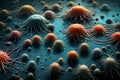Microscopic Marvels: Bacterial Art Unveiling Nano Technology in Biotechnology Royalty Free Stock Photo