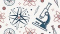 Microscopic & Mechanical Science Seamless Pattern, vector design Generative AI Royalty Free Stock Photo