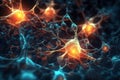 a microscopic neuron fractals with translucent light generative AI