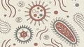 Microscopic organism pattern illustration, science, vector design Generative AI Royalty Free Stock Photo