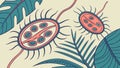 Microscopic Organism Pattern, Scientific Biology, vector design Generative AI Royalty Free Stock Photo