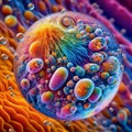 Microscopic organisms, Ai generated image Royalty Free Stock Photo