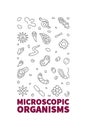 Microscopic Organisms vector Microbiology concept line vertical banner - Microorganisms illustration Royalty Free Stock Photo