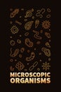 Microscopic Organisms vector Microbiology outline vertical banner - Microorganisms illustration Royalty Free Stock Photo