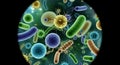 Microscopic Pathogens and Germs in 3D Royalty Free Stock Photo
