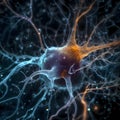 Microscopic photo of a human neuron Royalty Free Stock Photo