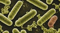 Microscopic Rod-Shaped Bacteria: Cellular Structure and Morphology Royalty Free Stock Photo