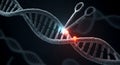 Microscopic scissors edit the genomic helix Royalty Free Stock Photo