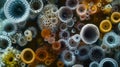 A microscopic snapshot of a hidden world teeming with a variety of fungal spores each with their own unique shape and