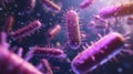 Microscopic view of bacteria multiplying in a dark environment Royalty Free Stock Photo
