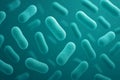 Microscopic view of bacteria multiplying, floating in a turquoise environment, possibly illustrating a medical or scientific Royalty Free Stock Photo