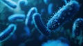 Microscopic View of Blue Bacteria, Generative AI Royalty Free Stock Photo