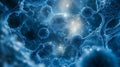Microscopic View Of Cellular Structures In Blue Hues Royalty Free Stock Photo