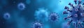 Microscopic view of coronavirus cells spreading infection