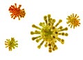 Microscopic view of Coronavirus, a pathogen that attacks the respiratory tract.