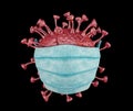 Microscopic view of Coronavirus, a pathogen that attacks the respiratory tract. Analysis and test, experimentation. Sars