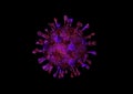 Microscopic view of Coronavirus, a pathogen that attacks the respiratory tract. Analysis and test, experimentation. Sars Royalty Free Stock Photo
