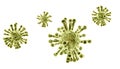 Microscopic view of Coronavirus, a pathogen that attacks the respiratory tract.