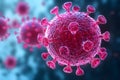 Microscopic View of Coronavirus Structure for Scientific and Educational Use Generative AI Royalty Free Stock Photo