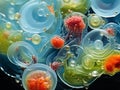 microscopic view of Cyanobacteria colonies