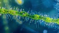 A microscopic view of a delicate phytoplankton colony its branching structure reminiscent of a miniature tree with small