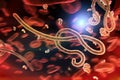 Microscopic view of the ebola virus illustration Royalty Free Stock Photo