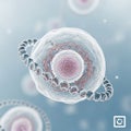 Microscopic view of a human cell with nucleus and surrounding structures Royalty Free Stock Photo