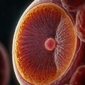 Microscopic view of human egg cell with detailed surface texture Royalty Free Stock Photo
