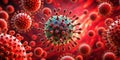 Microscopic view of infectious agents a detailed rendering of viral structures and their complex interactions within a cellular Royalty Free Stock Photo