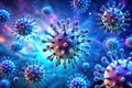 Microscopic view of infectious agents a detailed representation of viral structures and their complex interactions in a cellular Royalty Free Stock Photo