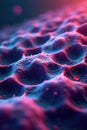 Microscopic view of interconnected hexagonal cells vibrant colors science microscopy