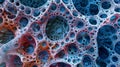 A microscopic view of the intricate structure of a crystal lattice composed of repeating patterns of particles