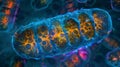 A microscopic view of a mitochondrion within an animal cell demonstrating its distinctive doublemembrane structure and Royalty Free Stock Photo
