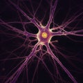 Microscopic View of a Neuron Cell with Purple Branches Royalty Free Stock Photo