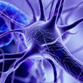 Microscopic view of neurons. Brain connections. Synapses. Communication and cerebral stimulus Royalty Free Stock Photo