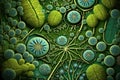 microscopic view of plant cells with chloroplasts