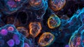 A microscopic view of stem cells in their undifferentiated state as they hold the potential for future tissue Royalty Free Stock Photo