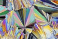 Microscopic view of sucrose crystals in polarized light