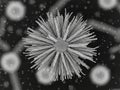 Microscopic view of viral particles Royalty Free Stock Photo