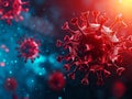 Microscopic view of a virus on abstract colorful background Royalty Free Stock Photo