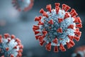 Microscopic view of virus and bacteria representing contagious infection and disease spread Royalty Free Stock Photo